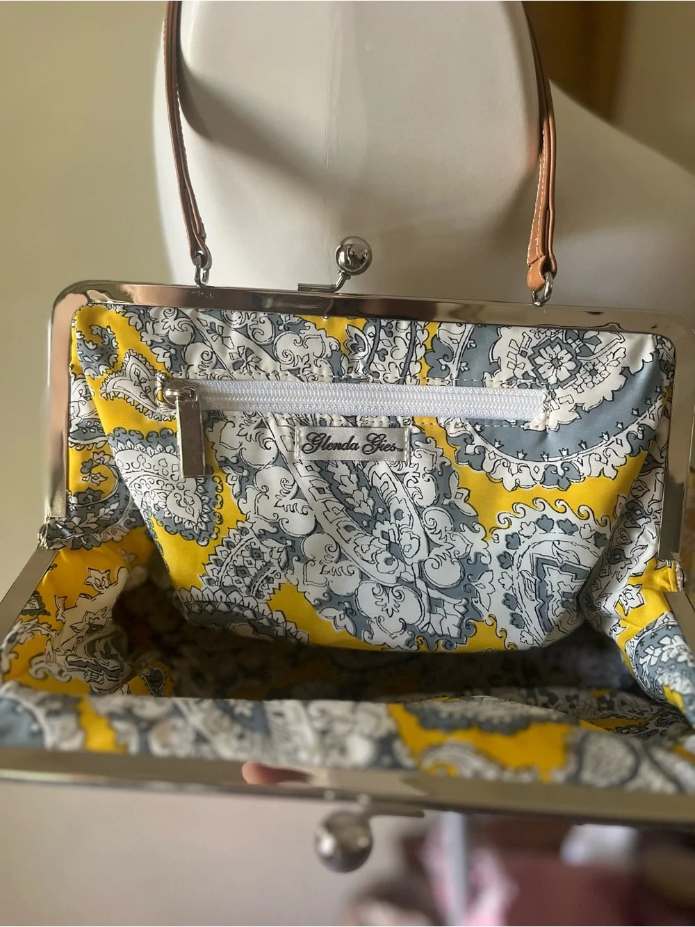 VNTG Y2K Glenda Gies “Jackie” Plaid Yellow Women's Handbag